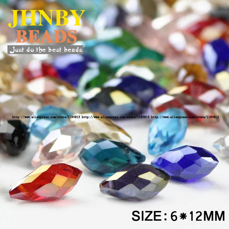 6*12mm 50pcs Briolette Pendant Waterdrop Austrian crystal beads Teardrop glass beads for jewelry making bracelet DIY Accessories