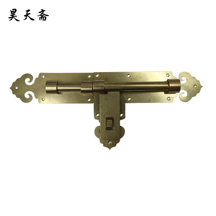 [Haotian vegetarian] bronze Chinese antique copper bolt latch bolt the doors wishful paragraph HTH-144 Large