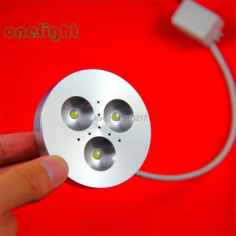 Free Shipping  3x3W Led Puck Light Led Down Light Led Cabinet light DC12V 100pcs Wholesales