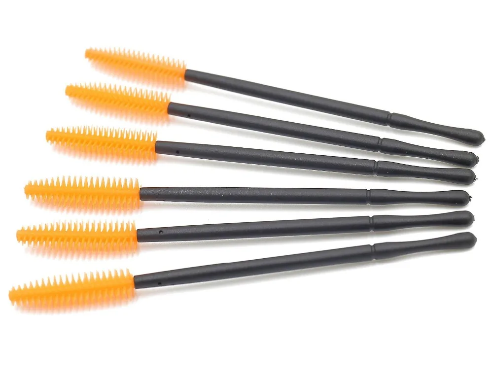 200 cái/lốc Miễn Phí vận chuyển 10 cm Dùng Một Lần Silicone Lông Mi Brush Tool Mỹ Phẩm Mascara Applicator Lông Mi Lược Trang Điểm Brushes