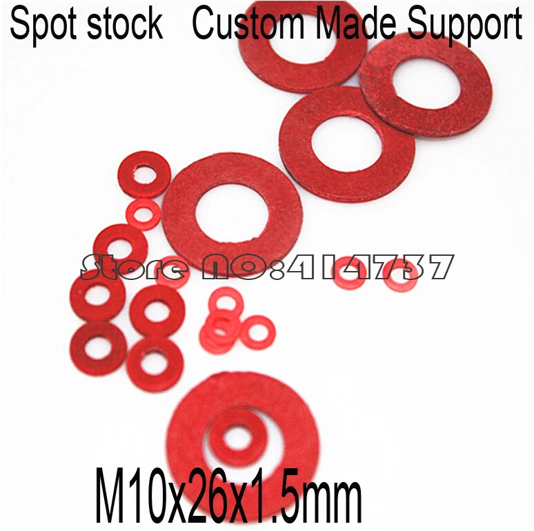 1000pcs/lot  M10*26*1.5mm     M10  Red Insulation Washer Gasket  Red Vulcanized Fiber Gasket