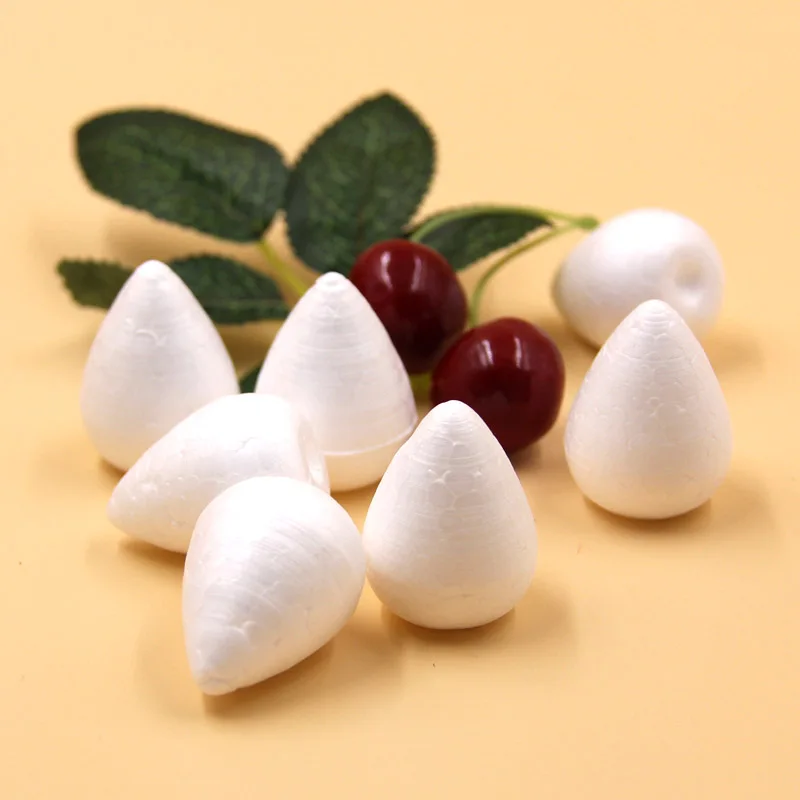 50PCS DIY Craft White Drop Flower Stamen Modelling Polystyrene Styrofoam Foam Balls For Christmas Wedding Party Gifts Decoration