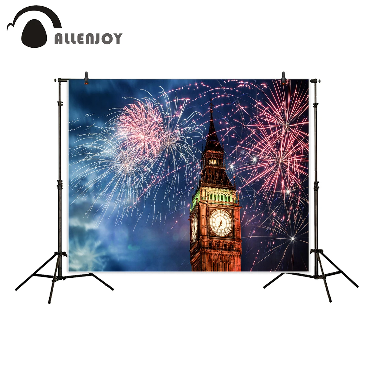 

Allenjoy backdrop for photo studio new year fireworks night celebrate photography background photobooth new