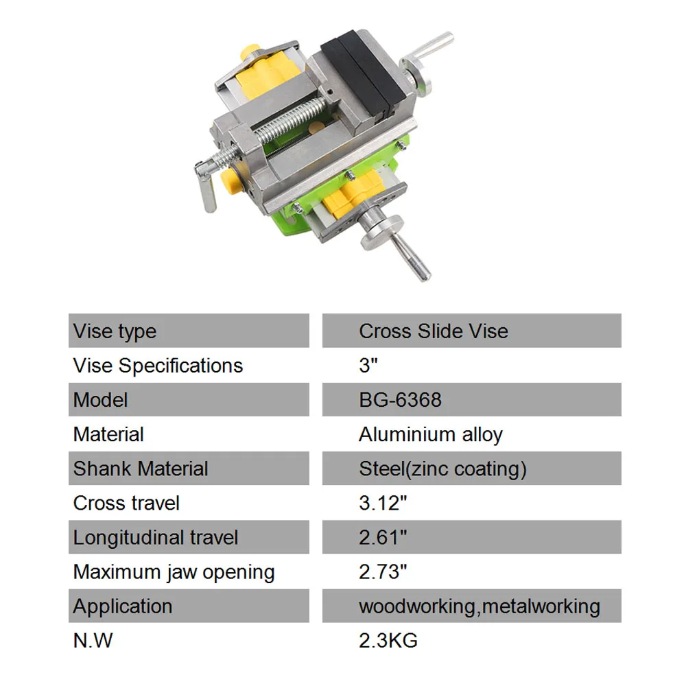 AMYAMY Cross Slide Vise Vice table Compound table Worktable Bench alunimun alloy body For Milling drilling