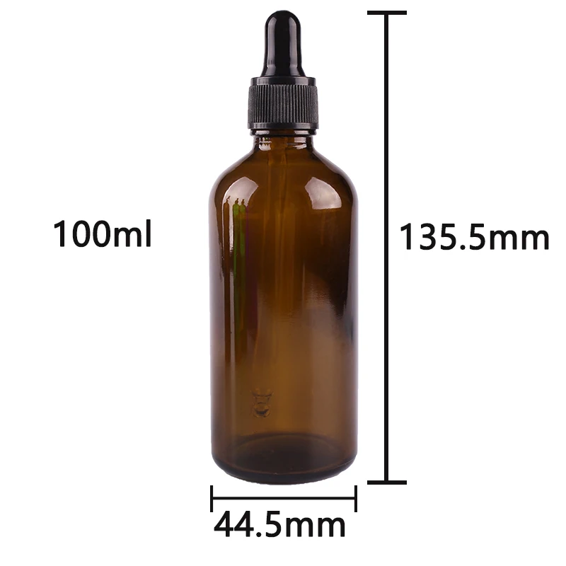 6pcs 100ml Amber Glass Dropper Bottles with Pipette Empty Perfumes Bottles Liquid Jars