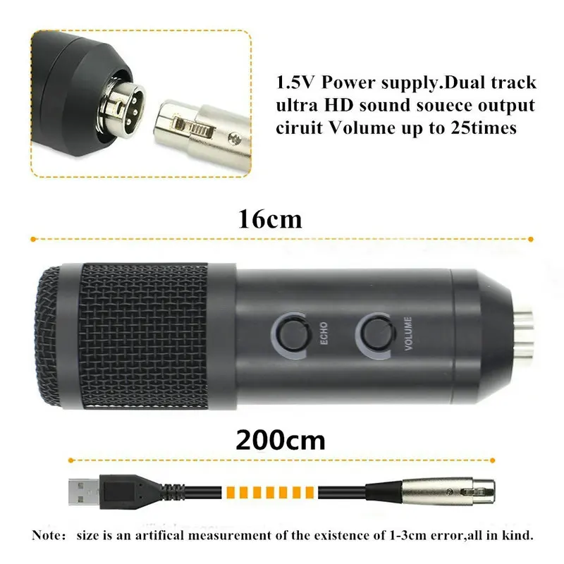 BM 900 mikrofon Studio USB, kondenser dengan dudukan Tripod Filter mikrofon Pop untuk komputer Karaoke PC volume dapat disesuaikan BM 800