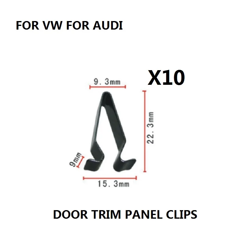 x10 Pieces FOR VW FOR AUDI BOOT TAILGATE TRIM PANEL LINING UPHOLSTERY METAL SPRING CLIPS INTERIOR NEW