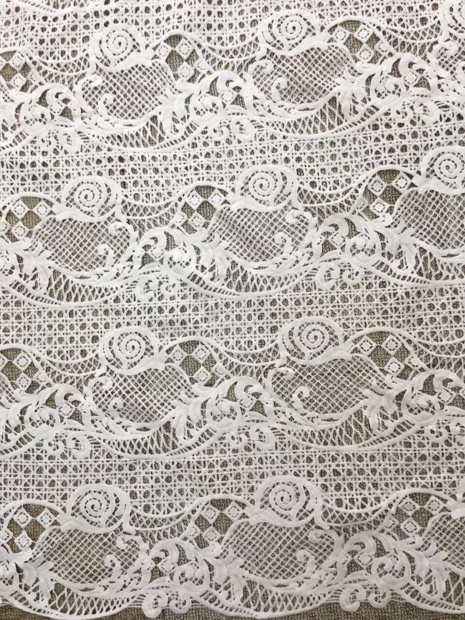 

top Quality S-53113 Guipure Cord Lace Fabric with flower pattern for nice dress