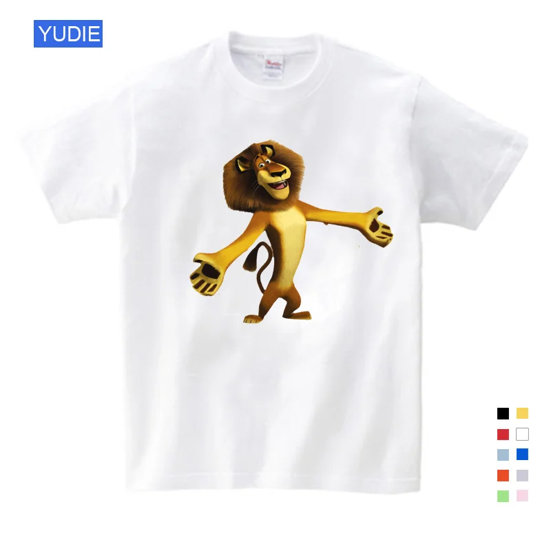 Best Sellers Cartoon Printing Madagascar Summer New T Shirt Alex Marty Cute Funny T Shirt Summer Send Children Birthday Gift