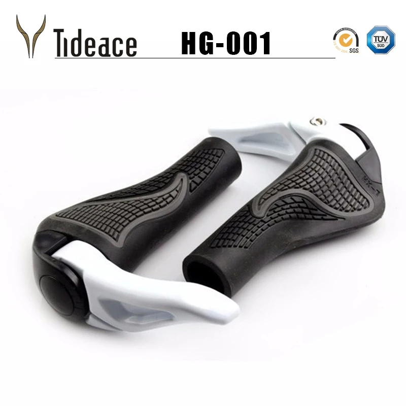 Tideace Skid-Proof MTB Mountain Suspension Bike Lock-on Alloy Cap Rubber Handlebar Cover Handle Bar Grip End Bicycle Grips