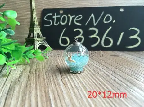 Free ship 200sets/lot silver plated color 20*12mm glass globe & base & cap set glass globes set glass vial pendant glass cover