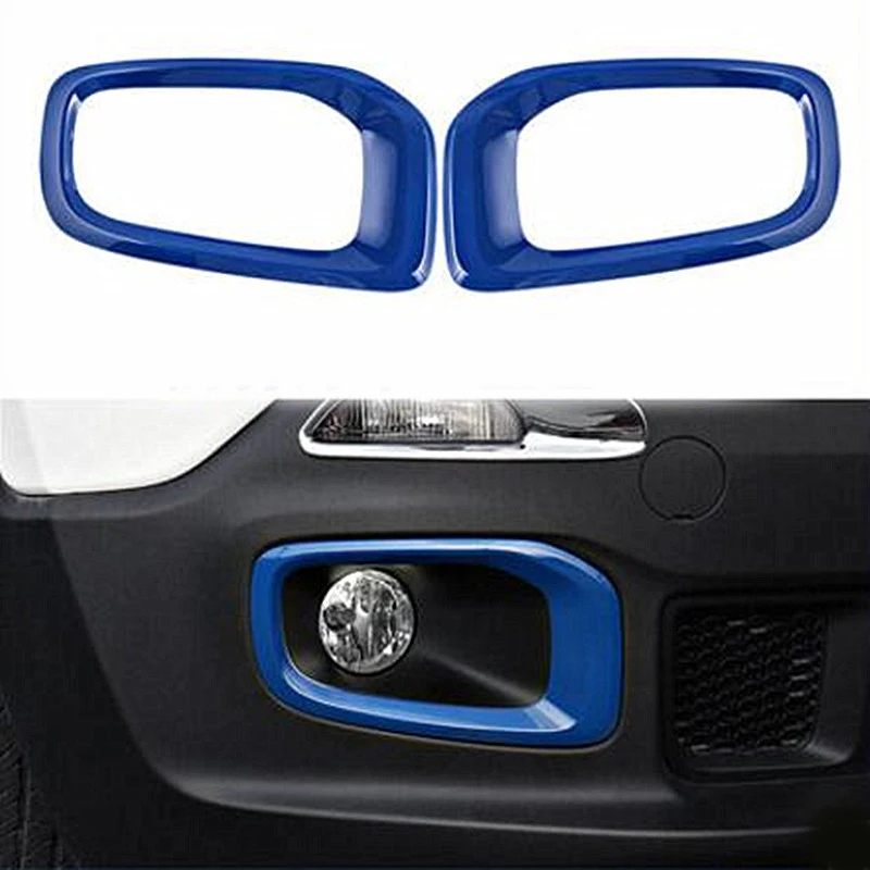 Sansour Front Fog Lights Trim Turn Signal Parking Lamp Cover Bezel Ring ABS For Jeep Renegade