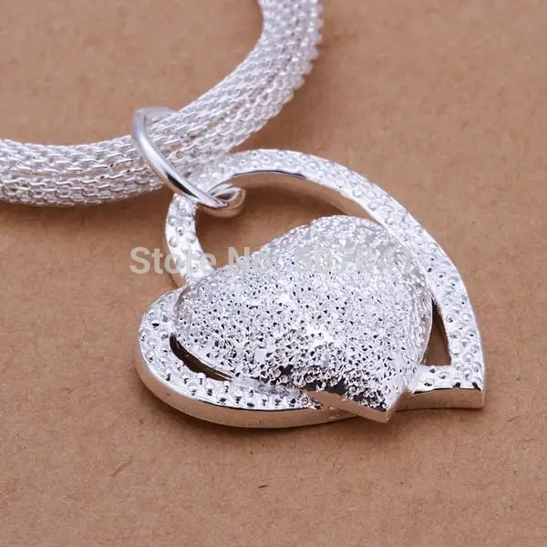 charms for women cute wedding silver color necklace jewelry silver jewelry fashion cute Heart pendant necklace TOPquality N270