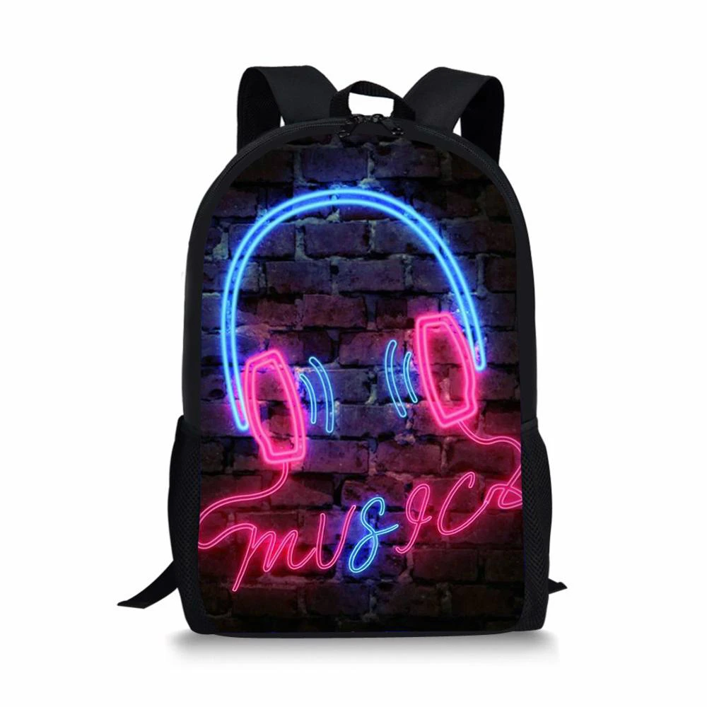 ELVISWORDS-mochilas escolares de estilo Hip Hop para niños y niñas, morral pequeño con estampado de música Rock, estilo informal