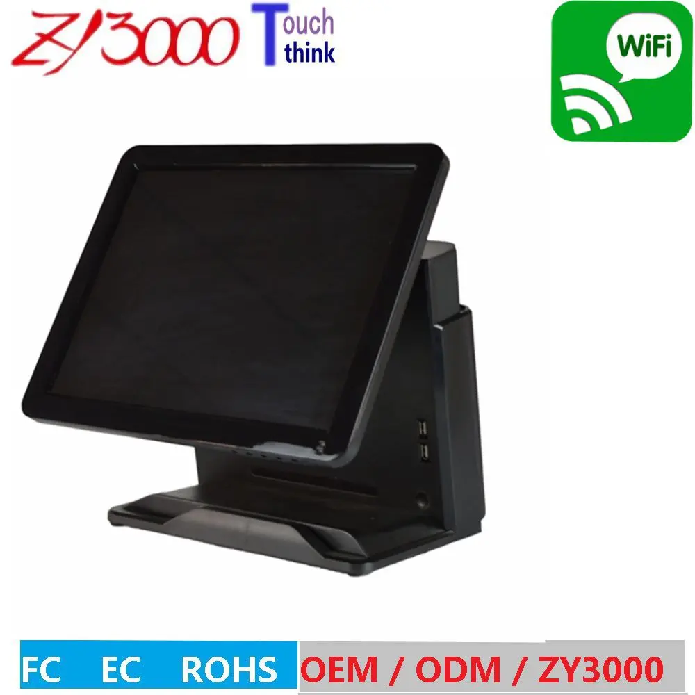 Black Q8 I5 3317U 8G Ram 128G SSD Capacitive Touch Screen System All In One  Touchscreen POS Terminal With MSR Card Reader