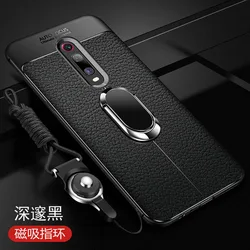 Voor Xiaomi Mi 9T Pro Case Luxe Lederen Textuur Met Stand Ring Magneet Silicone Bescherm Cover Case Voor Xiaomi Mi 9T Mi9t