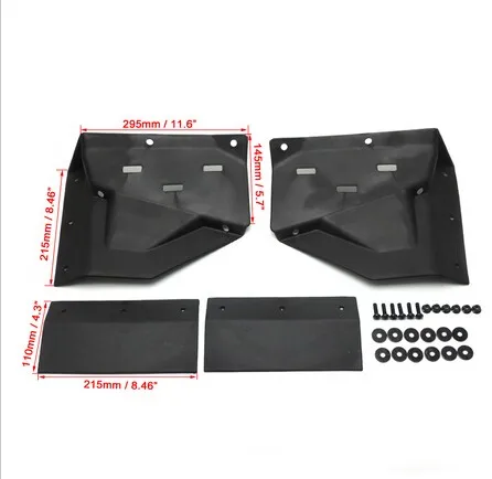 Front Mud Flaps for Polaris RZR XP & 4 1000 Black 2014-2016 2014 2015 2016