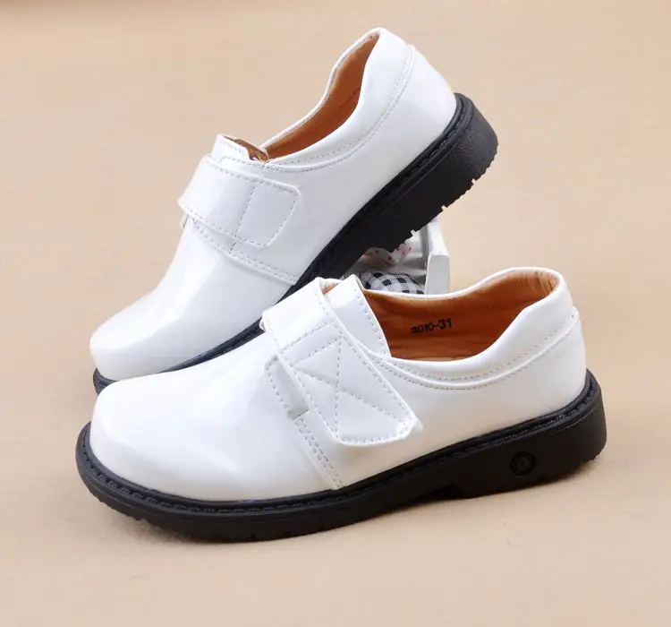 Children Patent Leather Shoes For Boy Student Black Shoes Kids Fashion Performance Uniform Shoes Shool Glowing Shoe