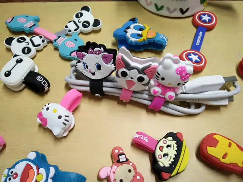 1Pcs Cute Lovely Cartoon Animal Earphone Wrap Cord Cable Holder Winder Organizer