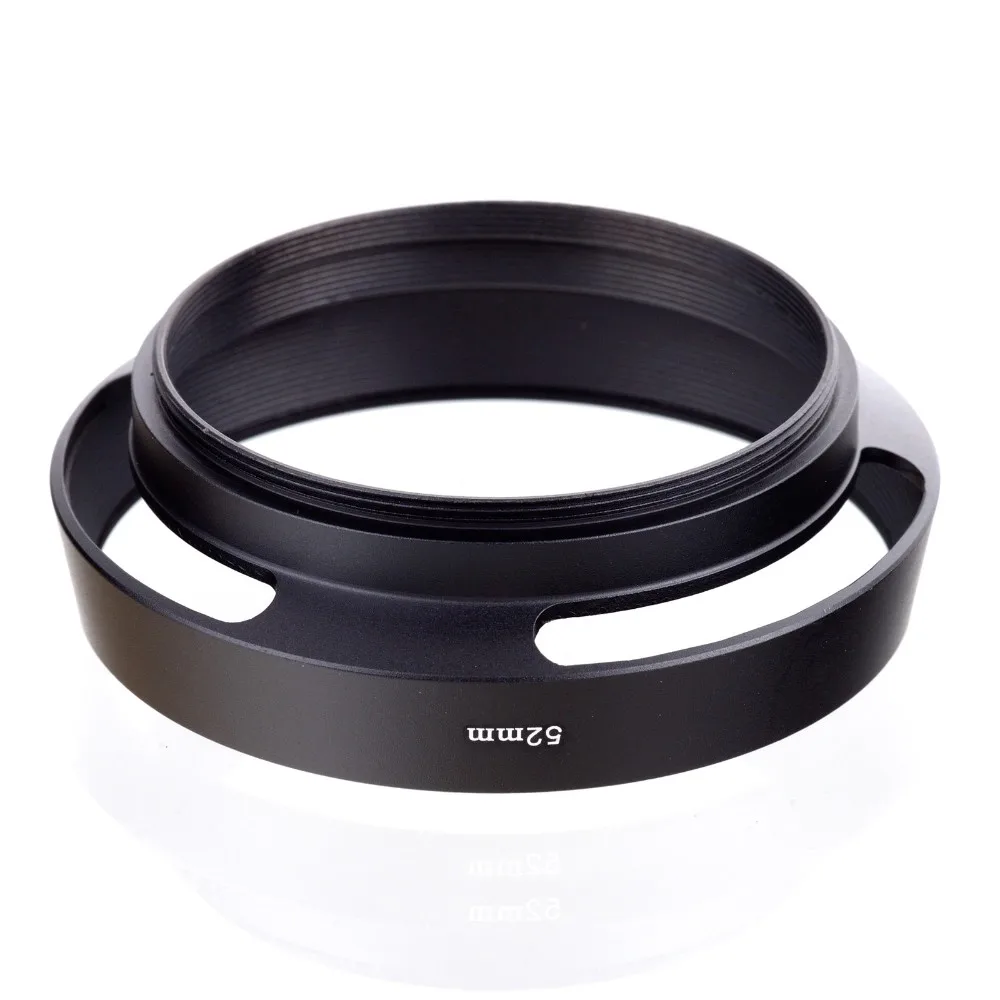 Metal Vented Lens Hood 37mm 39mm 40.5mm 43mm 46mm Screw-in Lente Protect + Lens Cap For Leica Canon Nikon Sony Olympus DLSR