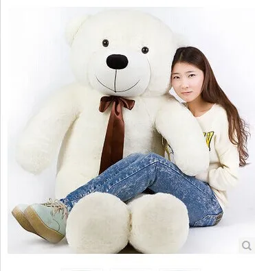 

Stuffed animal 140cm white Teddy bear plush toy soft doll throw pillow gift w1690