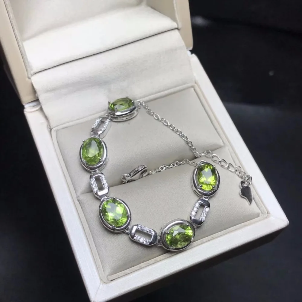 Natural Peridot Bracelet, Beautiful Mood Stone, 925 Silver Exquisite Craft, Professional Natural Gem Shop