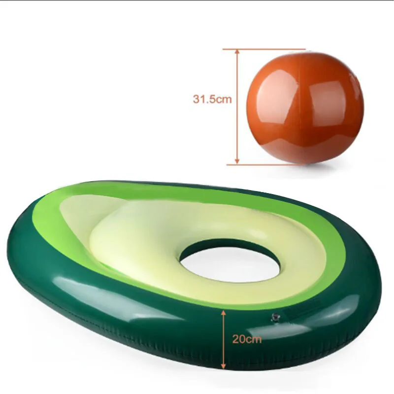 Inflatable Avocado Pool Floating Row Summer Beach Swimming Raft Toy Water Sports Air Cushion For Kids Adults High Quality