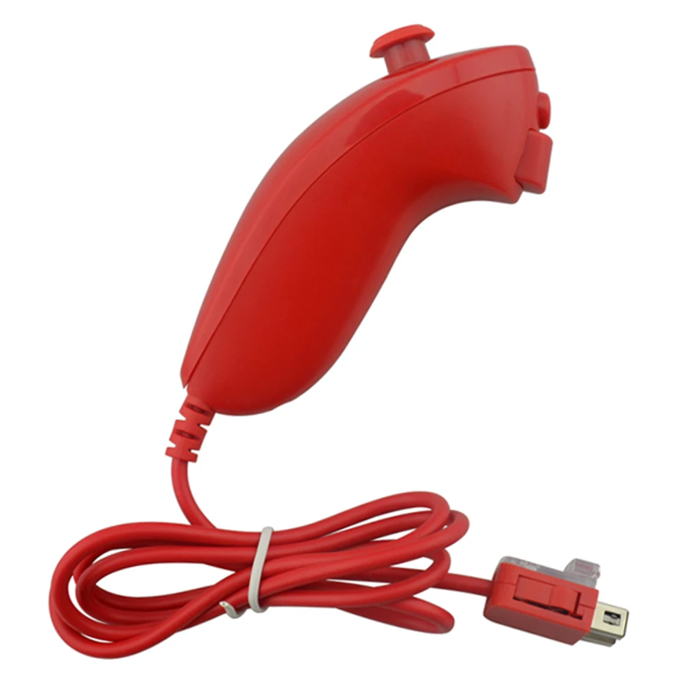 100PCS Remote Video Game Controller Handle Left Hand Nunchuck Controller  for Wii  Big red Gamepad