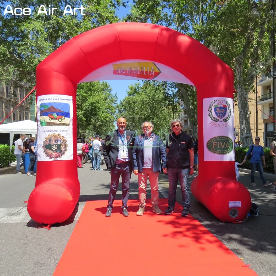 Customized 3x3m Mini free Standing Inflatable Archway  Advertising Entrance Start and Finish Line Gate with Removable Banners