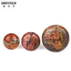 ShinyGem 12mm/14mm/20mm Flat Round Picasso Stone Bead Brown Red Jaspers Natural Stone For Fine Jewelry Making 20pcs Wholesale