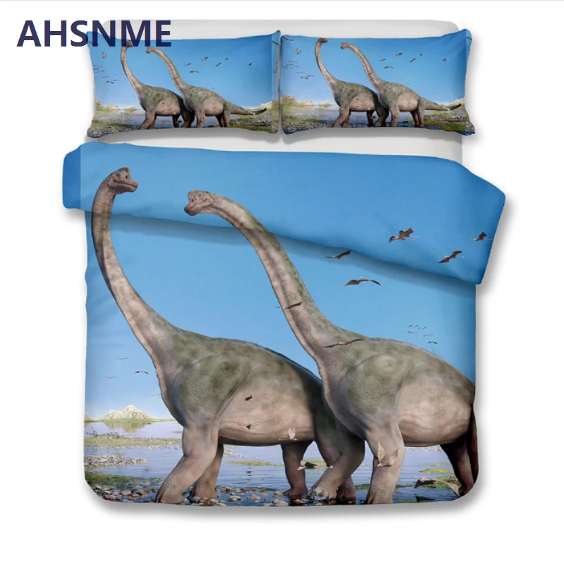 Imagem -02 - Conjunto de Cama de Dinossauro Jurássico Ahsnme Capa de Colcha Impressa de Alta Definição para Tamanho Austrália e Europeu e Americano