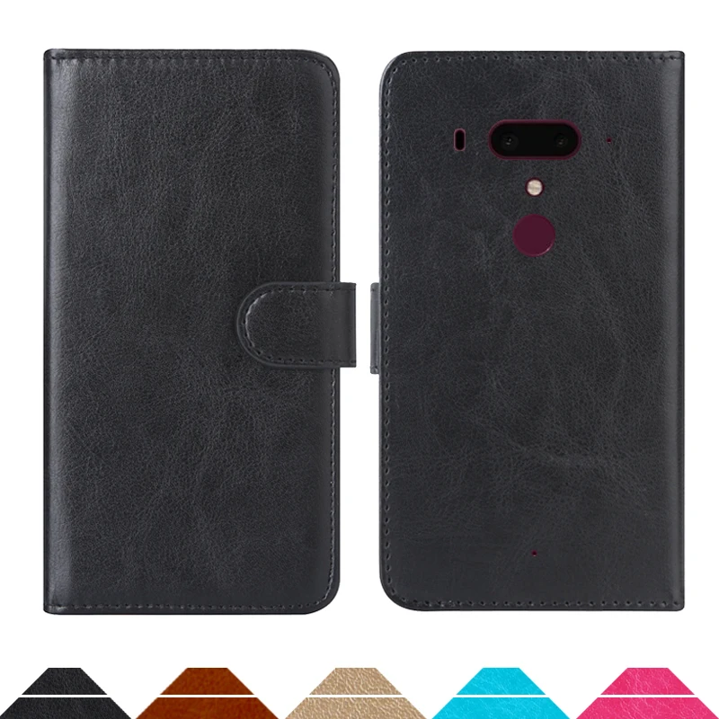 Luxury Wallet Case For HTC U12+ PU Leather Retro Flip Cover Magnetic Fashion Cases Strap