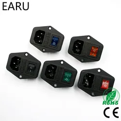 Di alta qualità Nero Rosso 10A AC 250 V 3 Terminale Presa di Corrente con Fuse Holder Rocker Switch NUOVO Ingresso Spina Cavo di Alimentazione CA presa