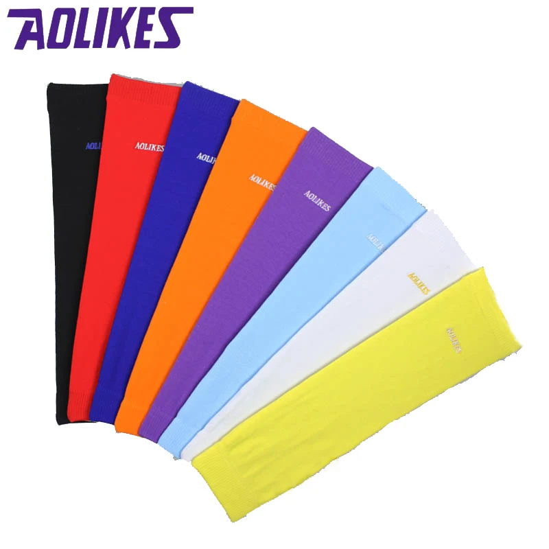 AOLIKES 1PCS Elastic Basketball arm Sleeve Armband Soccer Volleyball Elbow Support Brace Cotovelo de basquete Sports Protector