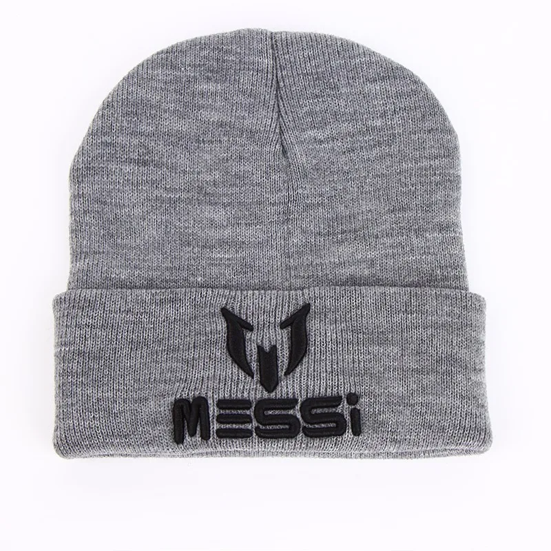 2024  New Soccer Messi Fans Hat women Men Skullies Black Gray Women Beanie Whiter Hats Beanies Warm Knitted Hat Wool Cap Gorros