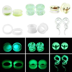 2Pcs Glow In The Dark Silicone Ear Plugs And Tunnels Piercing Expander Piercing Tunnel Ear Tunnels Stretchers Plug Ear Gauges