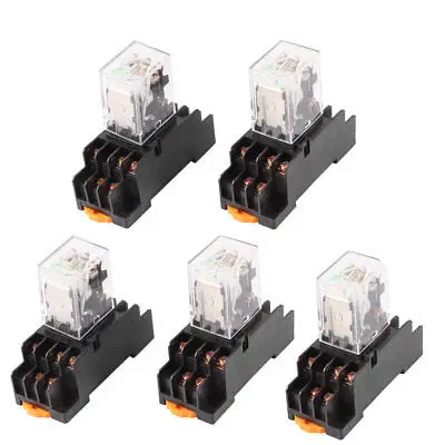 

HH53PL DC 24V Coil 3PDT 11Pin 35mm DIN Rail Electromagnetic Power Relay 5 Pcs