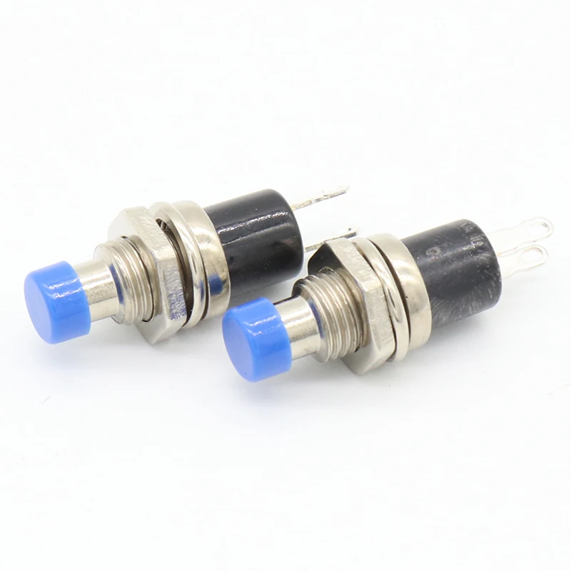 IMC Hot 10Pcs blue Cap SPST Momentary Mini Pushbutton Switch DC 50V 0.3A