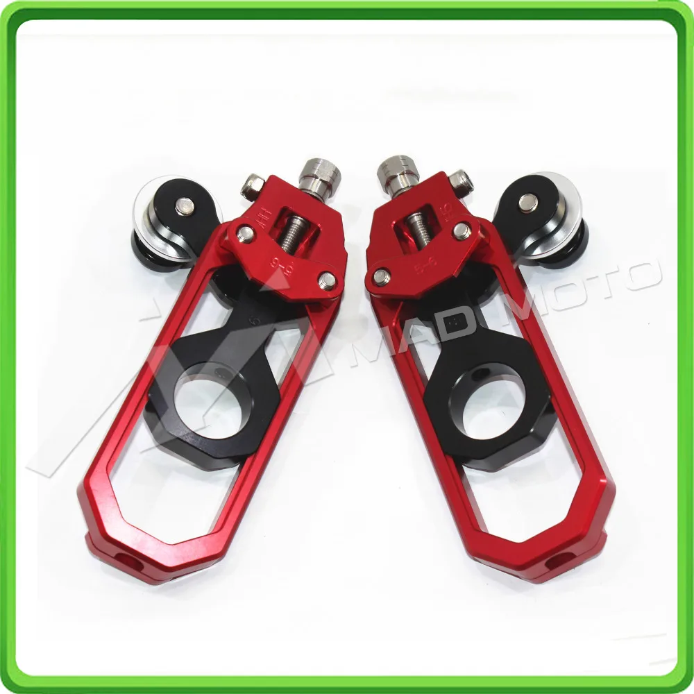 Motorcycle Chain Tensioner Adjuster with paddock bobbins kit for Yamaha YZF-R1 2006 R1 06 Red&Black