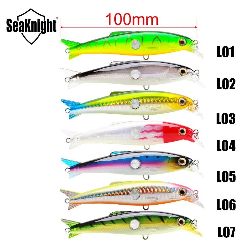 SeaKnight SK007 Minnow 16g 100mm 0.6-1.2M 1PC Fishing Lures with Feather Artificial Baits Swimbait Wobblers Minnow Fishing Lure