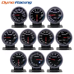 Dynoracing 2.5'' 60MM White /Amber lights Oil pressure Water temp Oil temp Voltage Turbo Boost Exhaust gas temp gauge Car meter