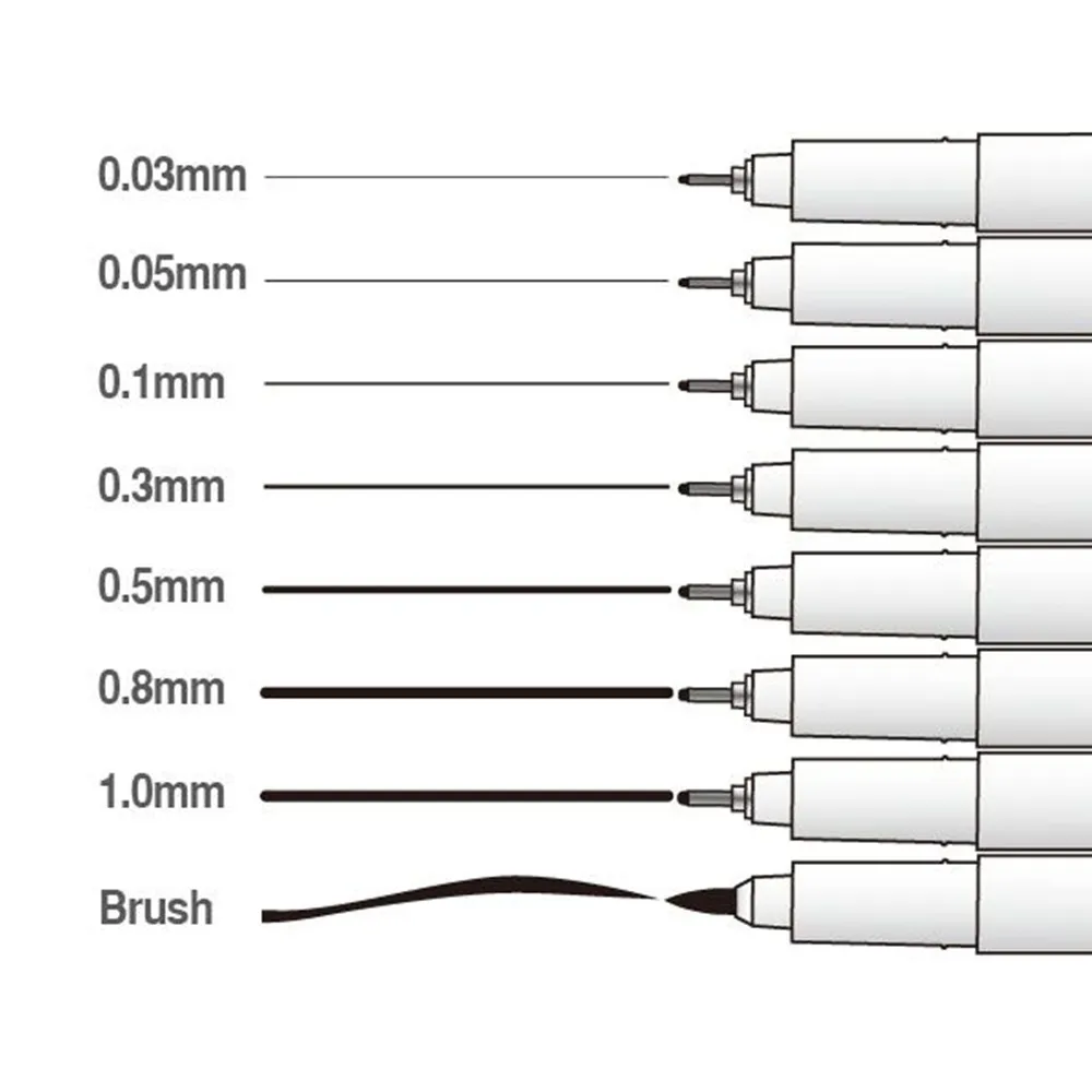 8pcs Select a number Marvy pen Sketch Line for drawing  water Resistant Drawing Pen Comic Painting Supplies