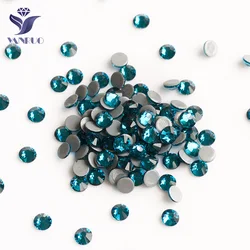 YANRUO 2058HF Blu Zircone Pietre Strass HotFix Cristalli E Pietre della Parte Posteriore Piana di Strass Hot Fix di Cristallo di Ferro Su Capi di Abbigliamento