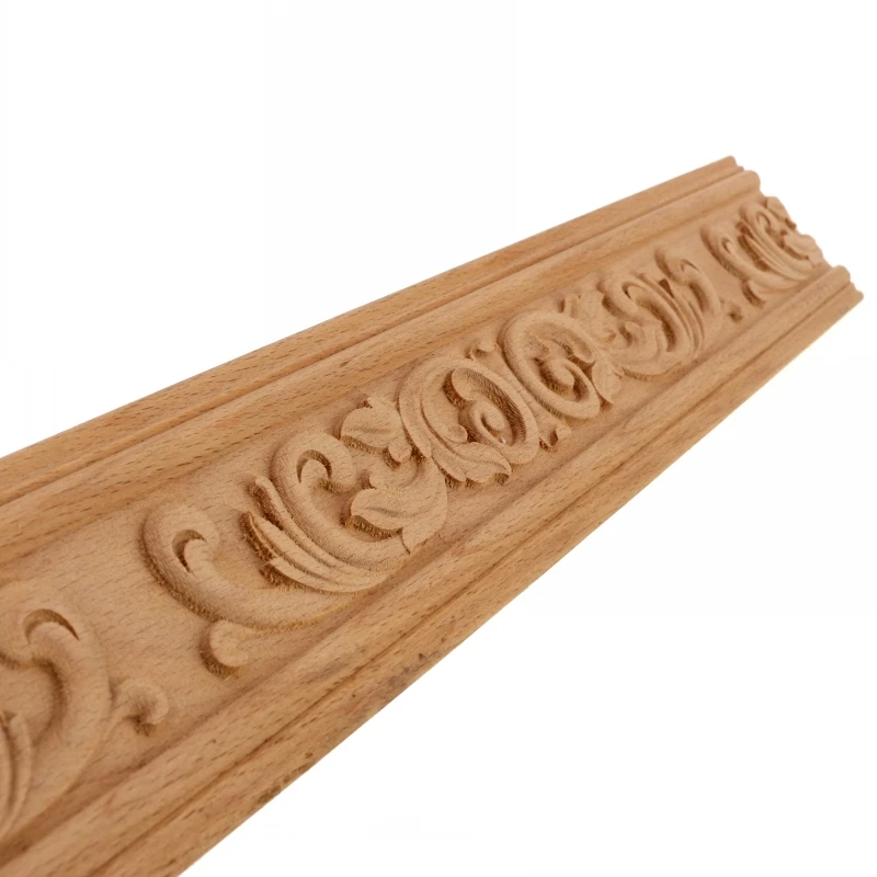 RUNBAZEF Rubber Wood Carved Onlay Applique Unpainted Furniture For Vintage Home Decor Door Cabinet Decoration Colo Figurine