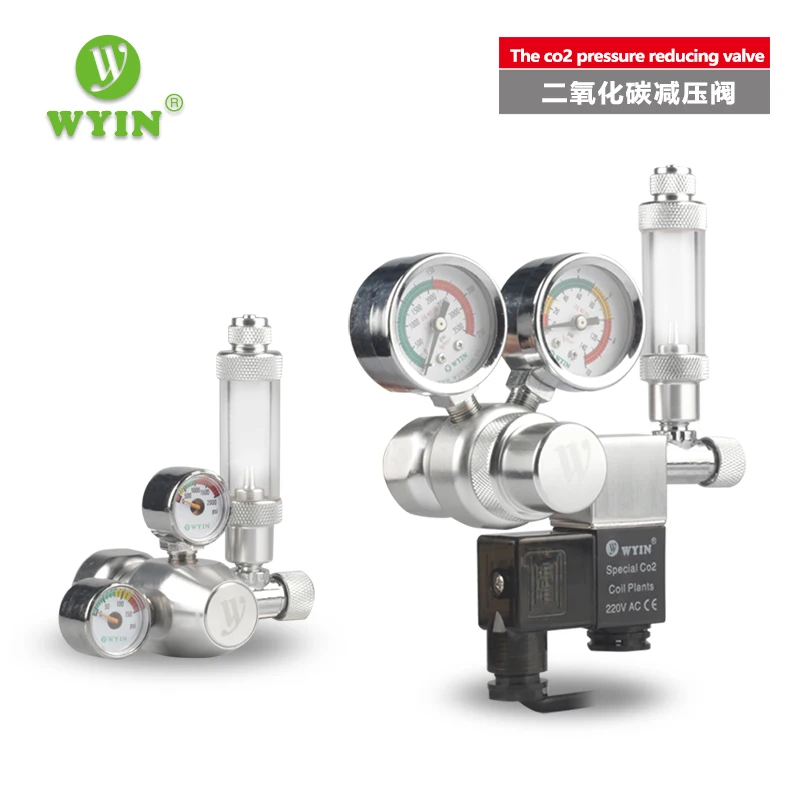 Aquarium CO2 Regulator with Check Valve Bubble Counter magnetic Solenoid Valve Aquarium Carbon dioxide pressure reducing valve