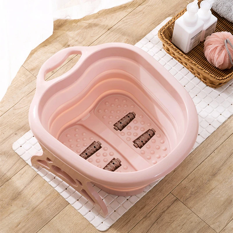 Foldable Footbath Plain Foaming Massage Bucket Plastic Foot Bath Basin Large Heightening Footbath Fording Barrel Reduce Pressure