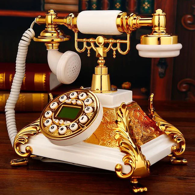 GSM SIM Card cordless Phone 900 MHz 1800MHz Europe style vintage  red white Wireless Telephone home office house made of resin