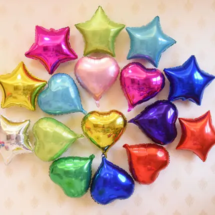 10/20pcs/lot 5/10inch Star Heart Foil Balloons Wedding Birthday Party Backdrop Decor Air Inflatable Globos Child Gift Toy Supply