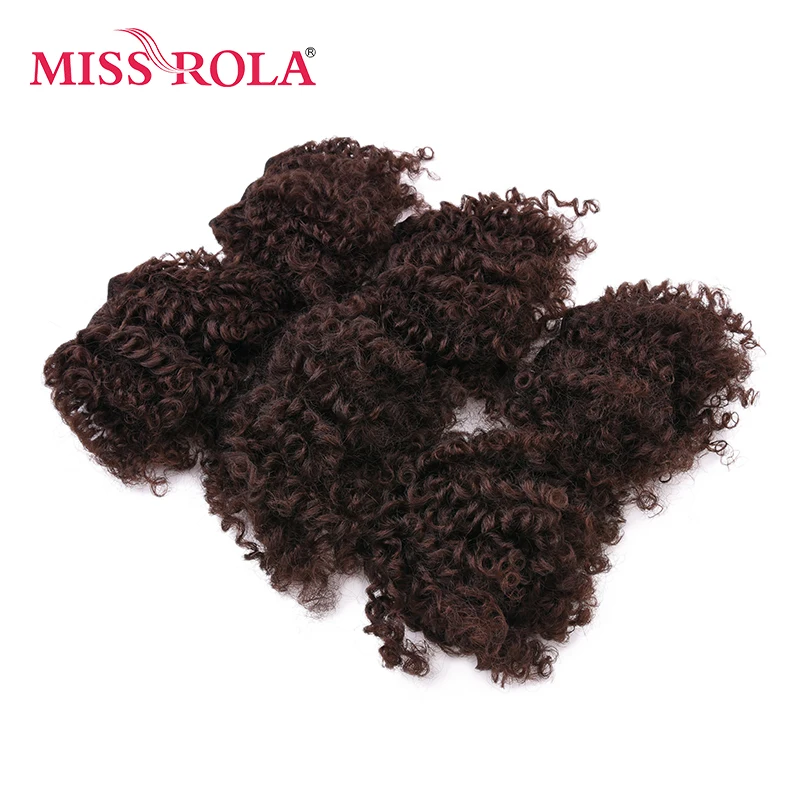 Miss Rola 6pcs/lot Curly Synthetic Hair Extensions 100g Sew In Hair Weave Kanekalon Fiber Double Weft Hair Bundles