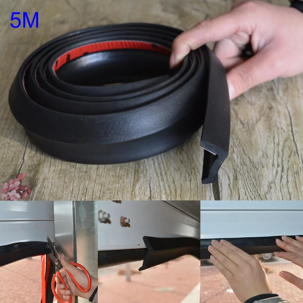 5m Garage Door Bottom Weather Stripping Rubber Seal Strip Replacement Door Bottom Seal --M25